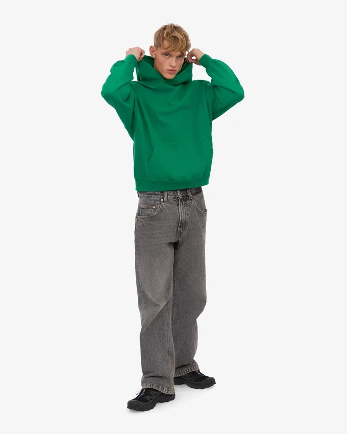 Bio-Oversize-Kapuzenpullover – Kellygrün
