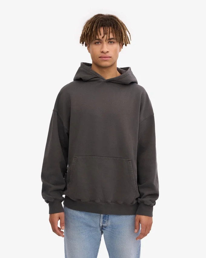Bio-Oversize-Kapuzenpullover – Lavagrau