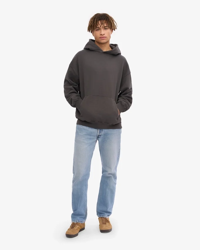 Bio-Oversize-Kapuzenpullover – Lavagrau