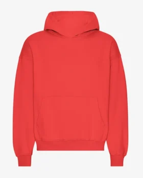 Bio-Oversize-Kapuzenpullover – Mandarinenrot
