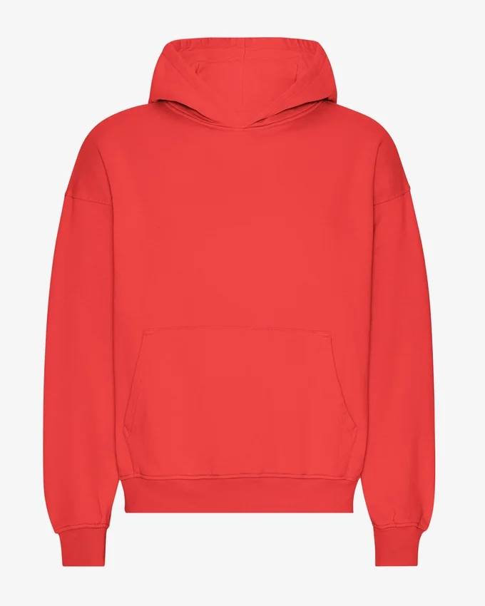 Bio-Oversize-Kapuzenpullover – Mandarinenrot