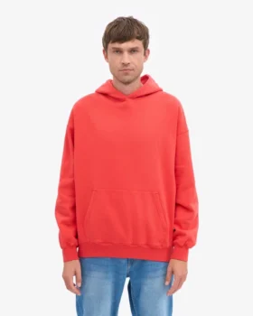 Bio-Oversize-Kapuzenpullover – Mandarinenrot