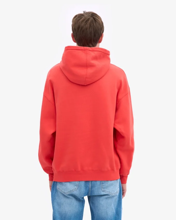 Bio-Oversize-Kapuzenpullover – Mandarinenrot