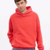 Bio-Oversize-Kapuzenpullover – Mandarinenrot