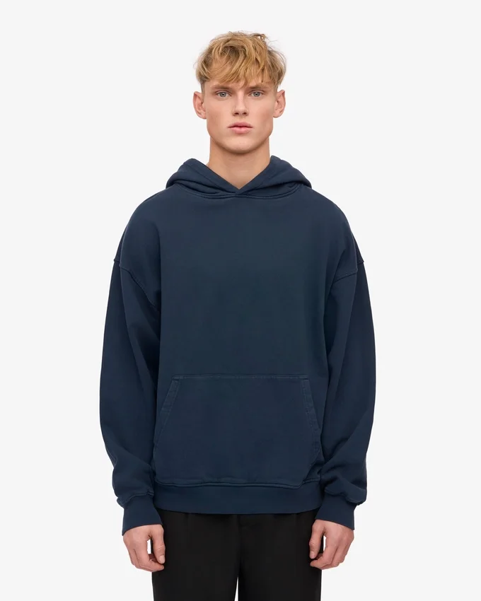 Bio-Oversize-Kapuzenpullover – Marineblau