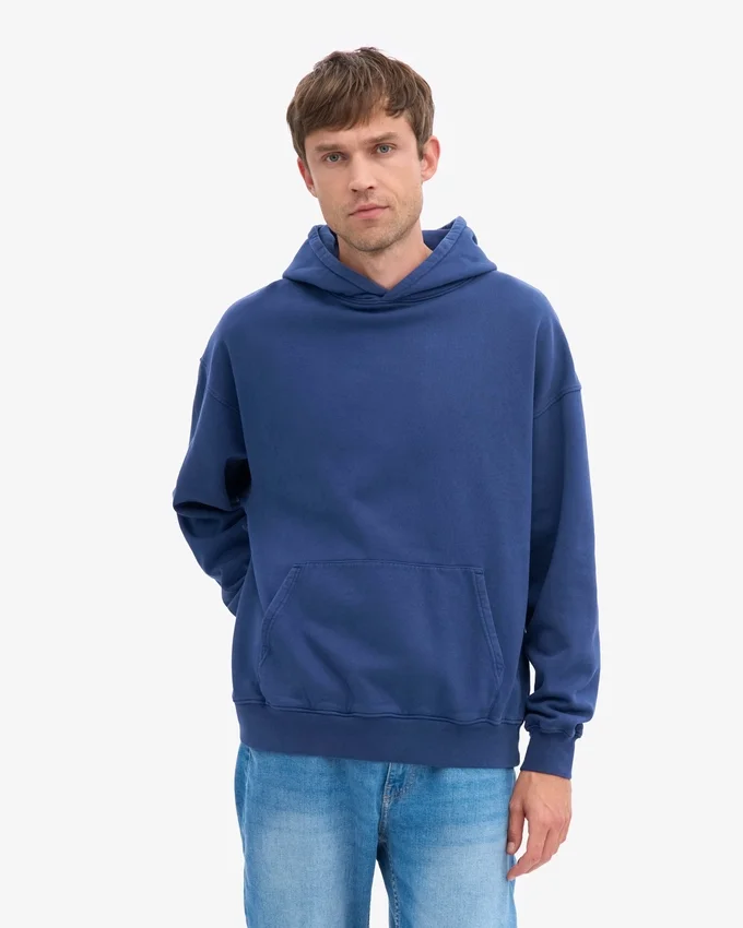 Bio-Oversize-Kapuzenpullover – Marineblau