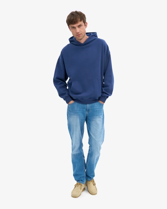 Bio-Oversize-Kapuzenpullover – Marineblau