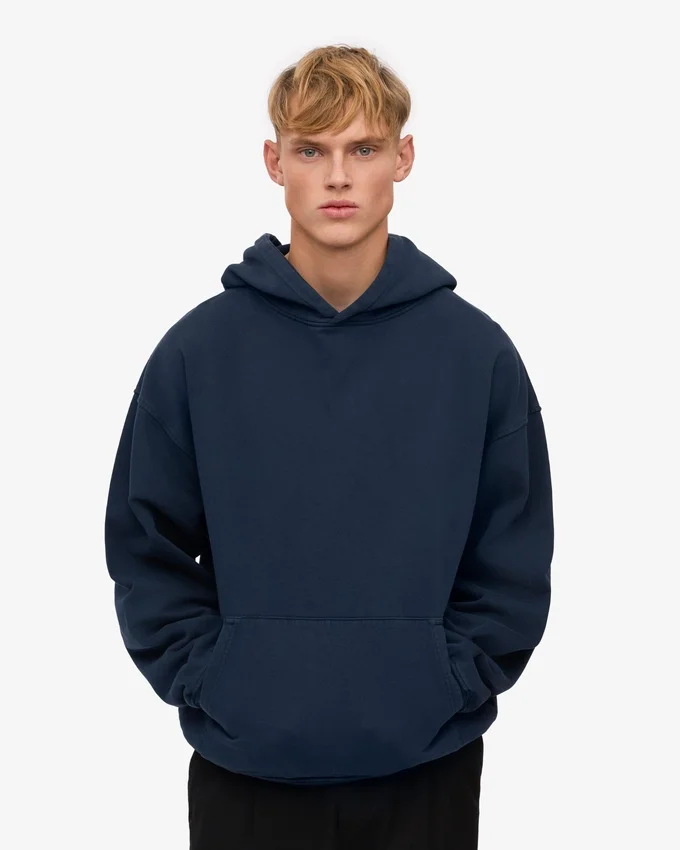 Bio-Oversize-Kapuzenpullover – Marineblau