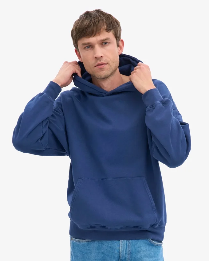 Bio-Oversize-Kapuzenpullover – Marineblau