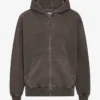 Bio-Oversize-Kapuzenpullover mit Reißverschluss – Faded Mud