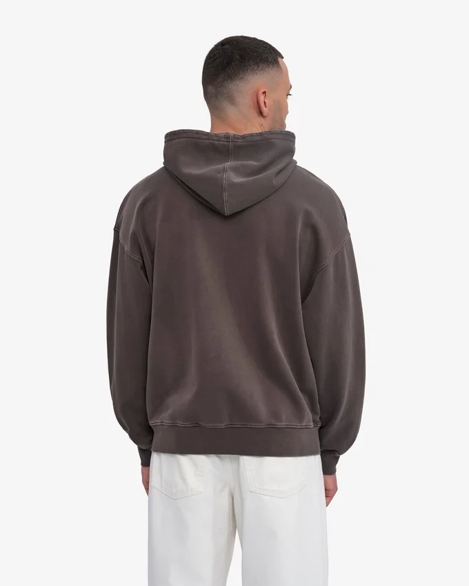 Bio-Oversize-Kapuzenpullover mit Reißverschluss – Faded Mud