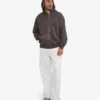 Bio-Oversize-Kapuzenpullover mit Reißverschluss – Faded Mud