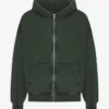 Bio-Oversize-Kapuzenpullover mit Reißverschluss – Midnight Forest