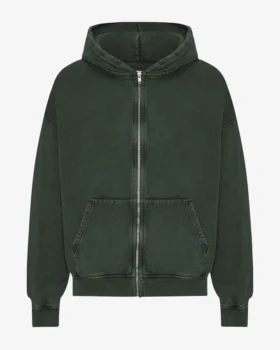Bio-Oversize-Kapuzenpullover mit Reißverschluss – Midnight Forest
