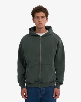 Bio-Oversize-Kapuzenpullover mit Reißverschluss – Midnight Forest