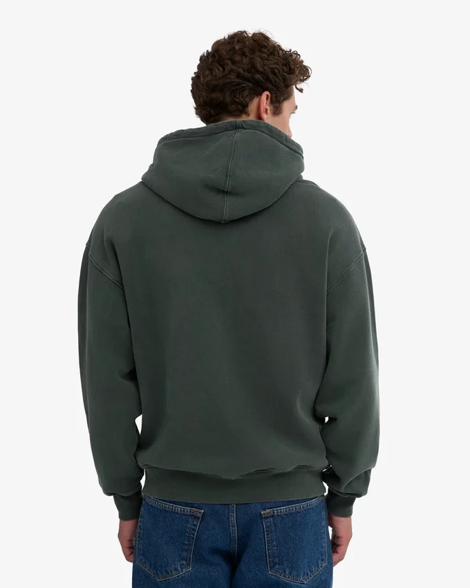 Bio-Oversize-Kapuzenpullover mit Reißverschluss – Optisches Weiß