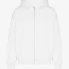 Bio-Oversize-Kapuzenpullover mit Reißverschluss – Optisches Weiß