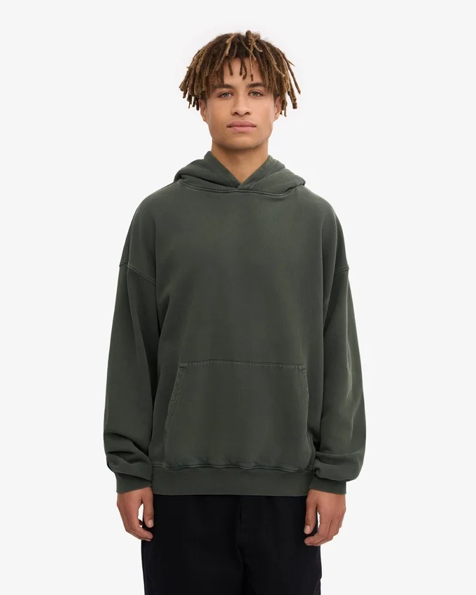Bio-Oversize-Kapuzenpullover – Mitternachtswald