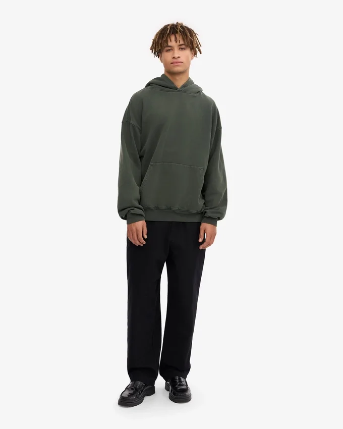 Bio-Oversize-Kapuzenpullover – Mitternachtswald