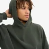 Bio-Oversize-Kapuzenpullover – Mitternachtswald