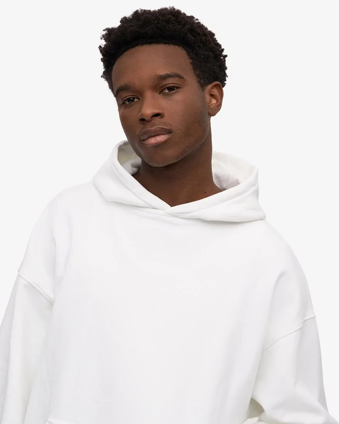 Bio-Oversize-Kapuzenpullover – Optisches Weiß
