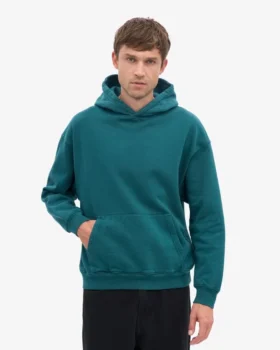 Bio-Oversize-Kapuzenpullover – Ozeangrün
