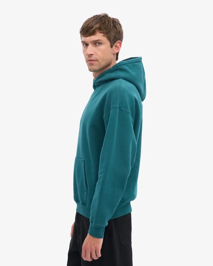 Bio-Oversize-Kapuzenpullover – Ozeangrün