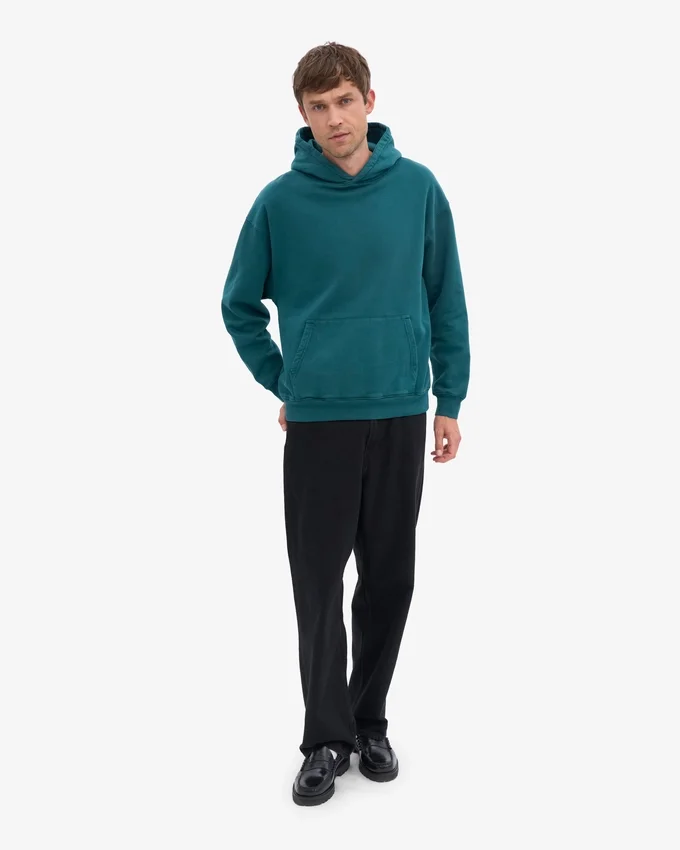 Bio-Oversize-Kapuzenpullover – Ozeangrün
