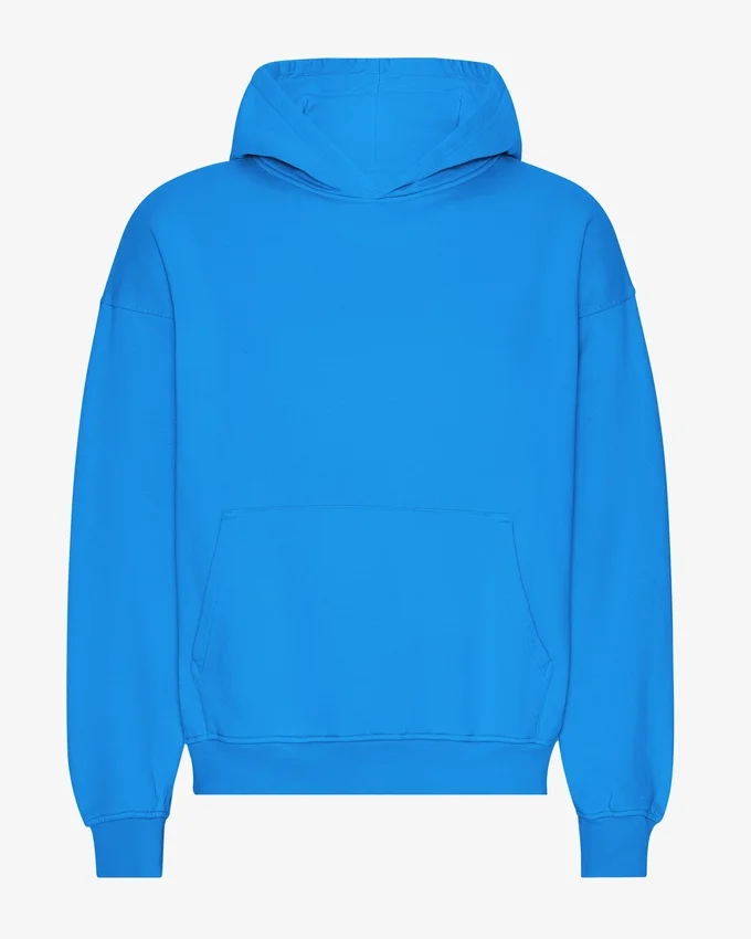 Bio-Oversize-Kapuzenpullover – Pazifikblau