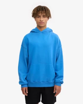 Bio-Oversize-Kapuzenpullover – Pazifikblau