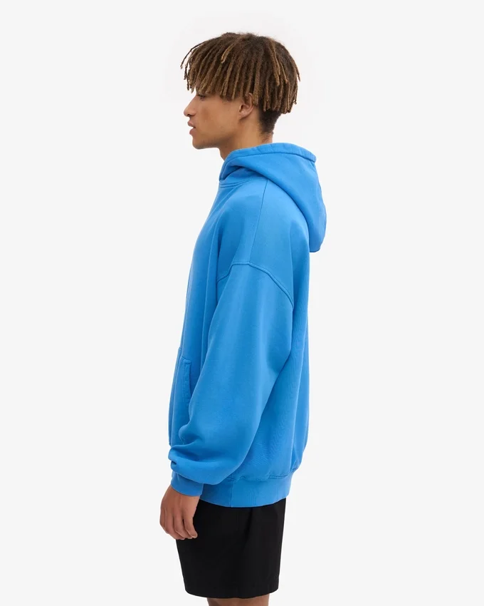 Bio-Oversize-Kapuzenpullover – Pazifikblau