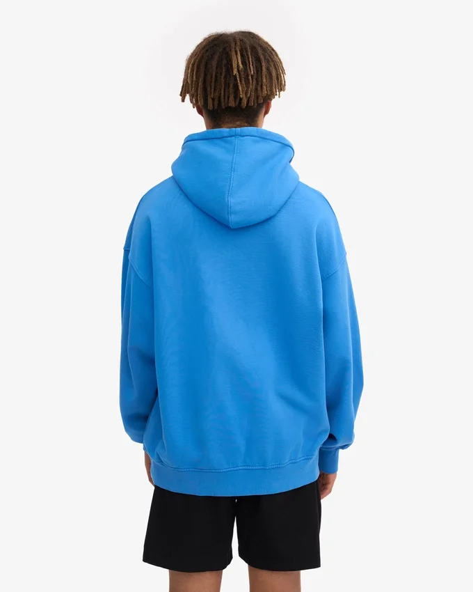 Bio-Oversize-Kapuzenpullover – Pazifikblau