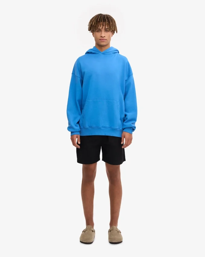 Bio-Oversize-Kapuzenpullover – Pazifikblau