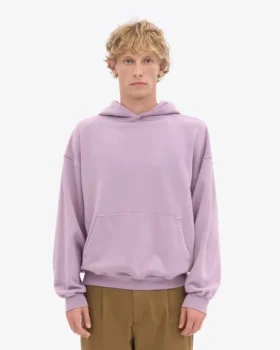Bio-Oversize-Kapuzenpullover – Perlmutt-Lila