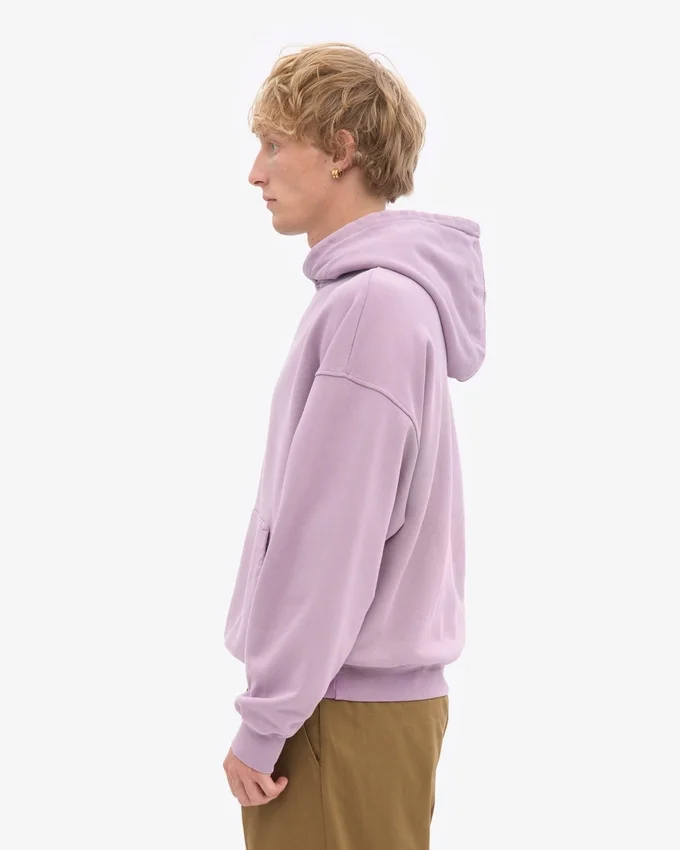 Bio-Oversize-Kapuzenpullover – Perlmutt-Lila