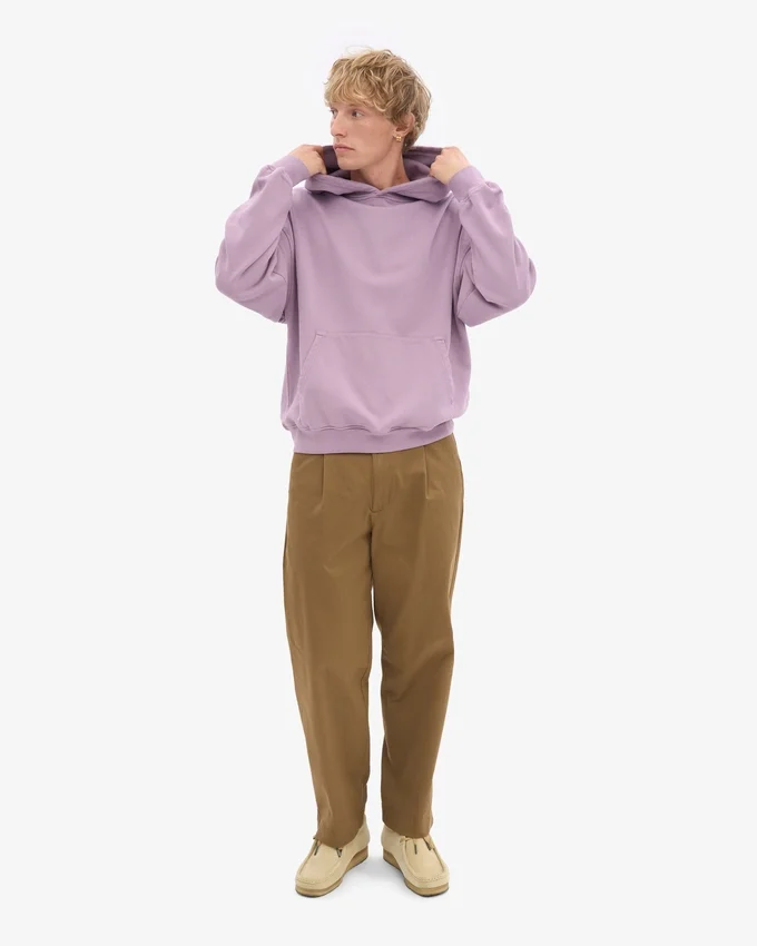 Bio-Oversize-Kapuzenpullover – Perlmutt-Lila