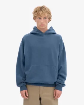 Bio-Oversize-Kapuzenpullover – Petrolblau