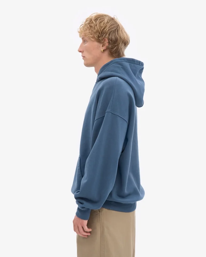 Bio-Oversize-Kapuzenpullover – Petrolblau