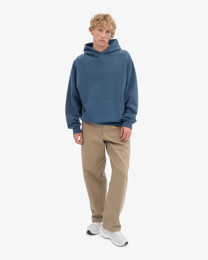 Bio-Oversize-Kapuzenpullover – Petrolblau