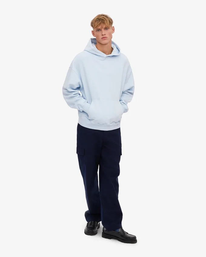Bio-Oversize-Kapuzenpullover – Polar Blue