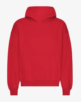 Bio-Oversize-Kapuzenpullover – Scharlachrot