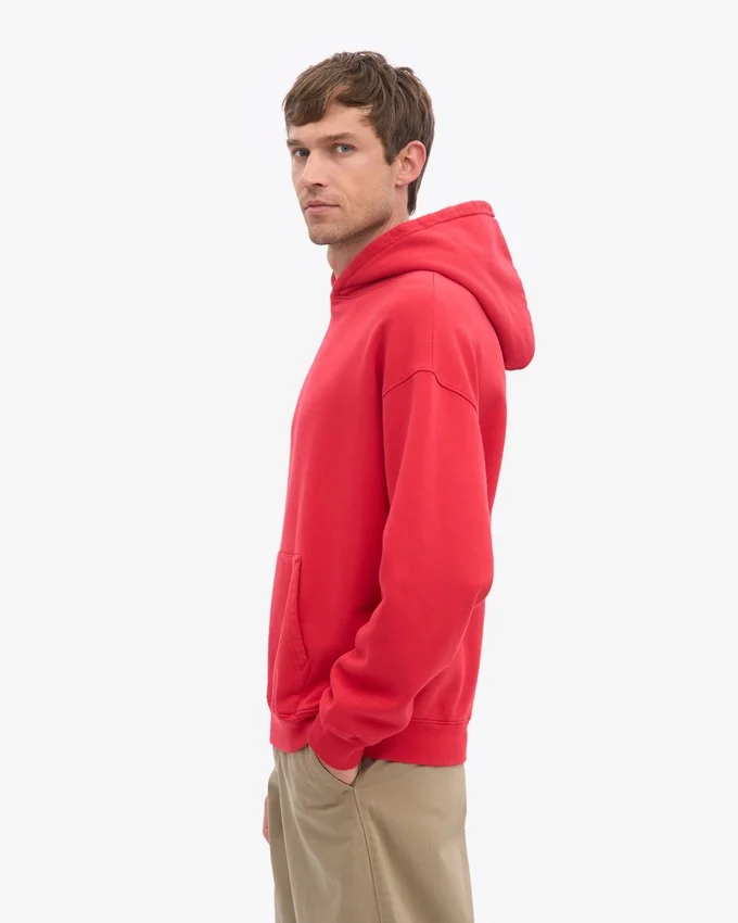 Bio-Oversize-Kapuzenpullover – Scharlachrot