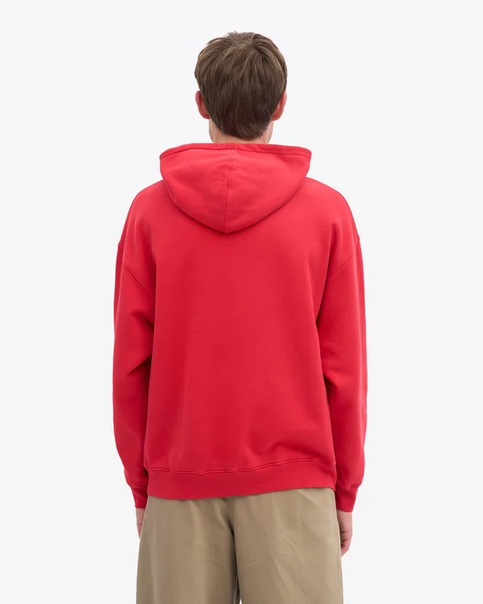 Bio-Oversize-Kapuzenpullover – Scharlachrot
