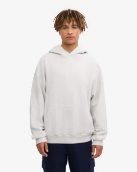 Bio-Oversize-Kapuzenpullover – Snow Melange
