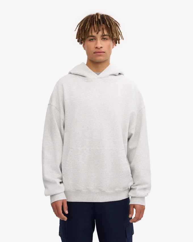 Bio-Oversize-Kapuzenpullover – Snow Melange