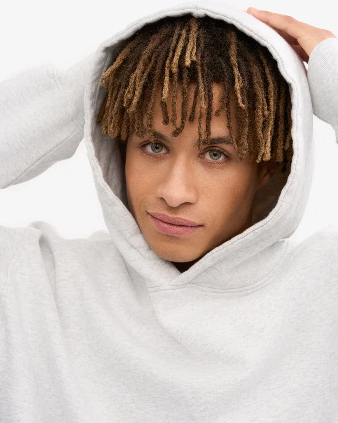 Bio-Oversize-Kapuzenpullover – Snow Melange