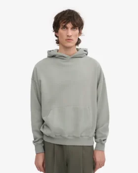 Bio-Oversize-Kapuzenpullover – Stahlblau