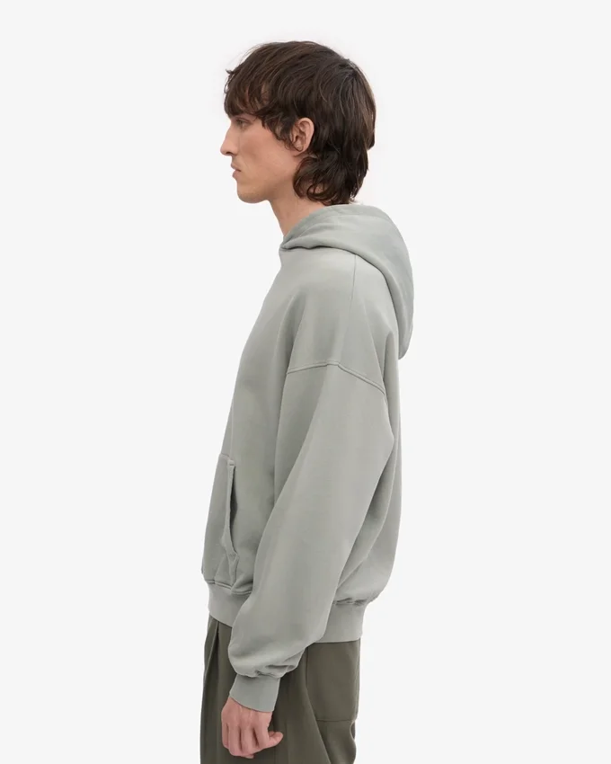 Bio-Oversize-Kapuzenpullover – Stahlblau