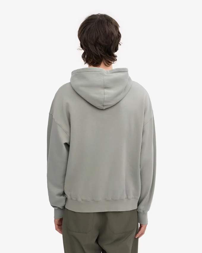 Bio-Oversize-Kapuzenpullover – Stahlblau