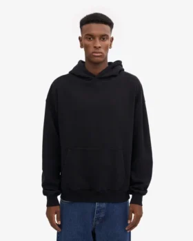 Bio-Oversize-Kapuzenpullover – Tiefschwarz